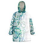 Paua Shell Maori Wearable Blanket Hoodie Koru Kowhaiwhai - Aussie Hoodie
