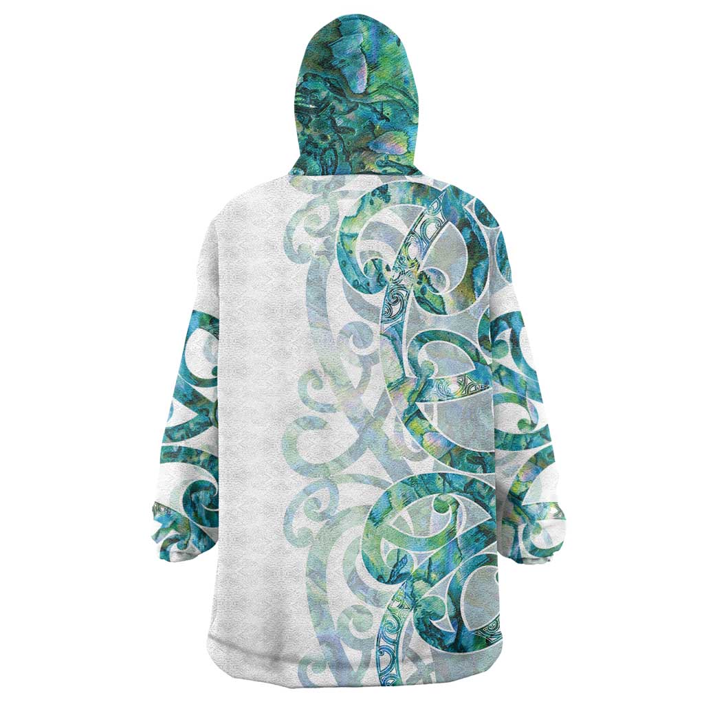 Paua Shell Maori Wearable Blanket Hoodie Koru Kowhaiwhai - Aussie Hoodie