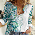 Paua Shell Maori Women Casual Shirt Koru Kowhaiwhai - Aussie Hoodie