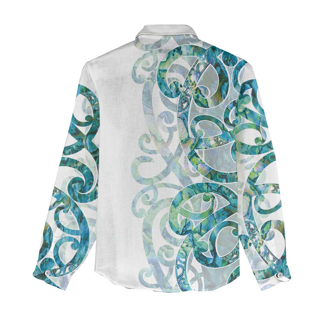 Paua Shell Maori Women Casual Shirt Koru Kowhaiwhai - Aussie Hoodie