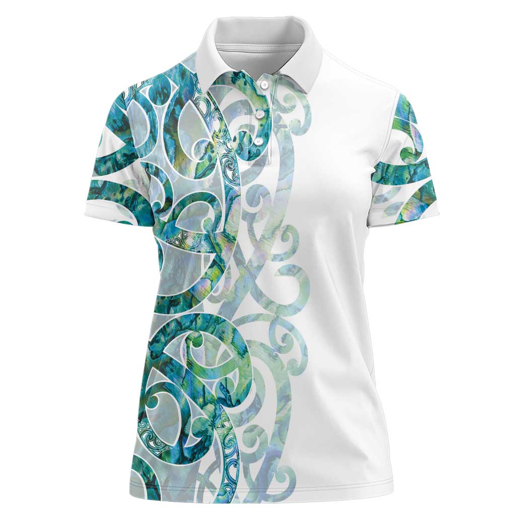 Paua Shell Maori Women Polo Shirt Koru Kowhaiwhai - Aussie Hoodie