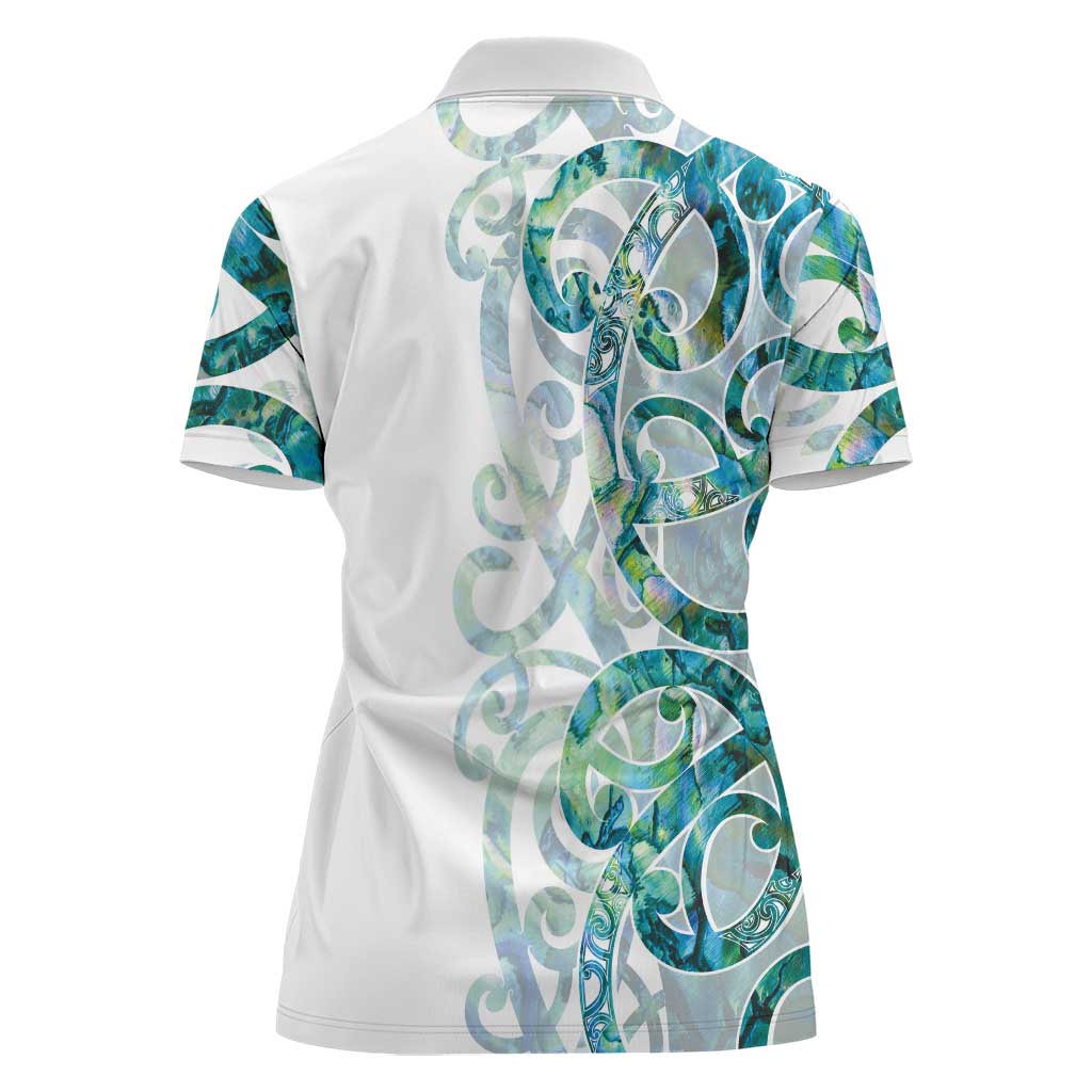 Paua Shell Maori Women Polo Shirt Koru Kowhaiwhai - Aussie Hoodie