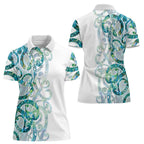 Paua Shell Maori Women Polo Shirt Koru Kowhaiwhai - Aussie Hoodie