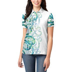 Paua Shell Maori Women Polo Shirt Koru Kowhaiwhai - Aussie Hoodie