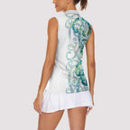 Paua Shell Maori Women Sleeveless Polo Shirt Koru Kowhaiwhai - Aussie Hoodie