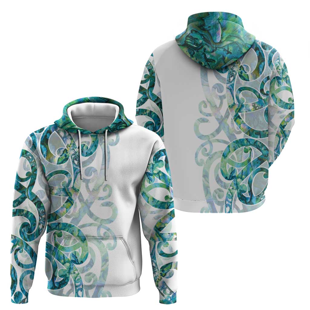 Paua Shell Maori Zip Hoodie Koru Kowhaiwhai - Aussie Hoodie