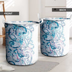 Turquoise Paua Shell Maori Laundry Basket Koru Kowhaiwhai - Aussie Hoodie