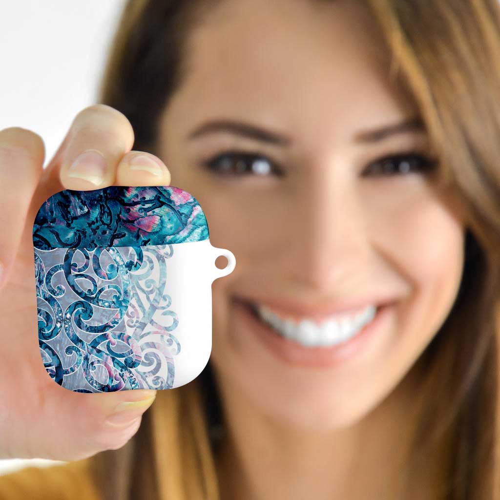Turquoise Paua Shell Maori AirPods Case Koru Kowhaiwhai - Aussie Hoodie