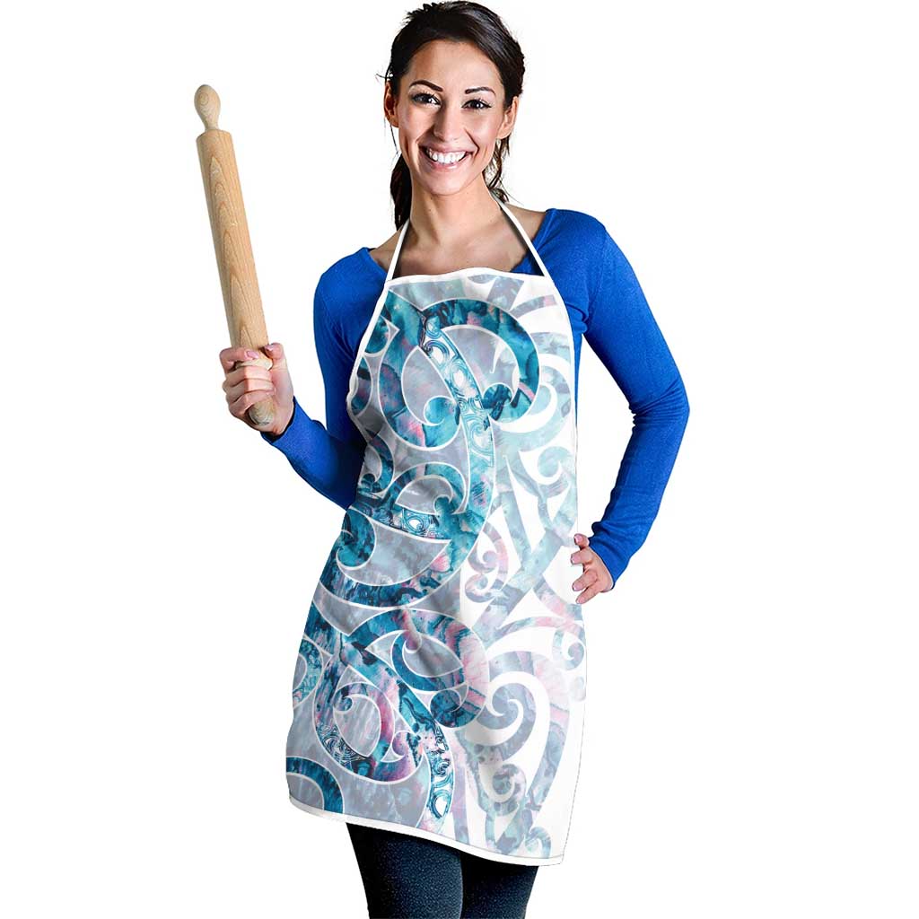 Turquoise Paua Shell Maori Apron Koru Kowhaiwhai - Aussie Hoodie