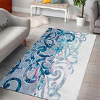 Turquoise Paua Shell Maori Area Rug Koru Kowhaiwhai - Aussie Hoodie