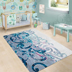 Turquoise Paua Shell Maori Area Rug Koru Kowhaiwhai - Aussie Hoodie