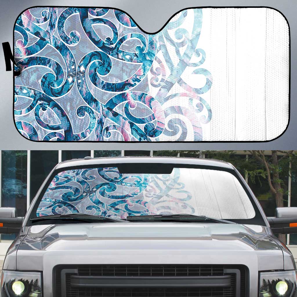 Turquoise Paua Shell Maori Auto Sun Shade Koru Kowhaiwhai - Aussie Hoodie