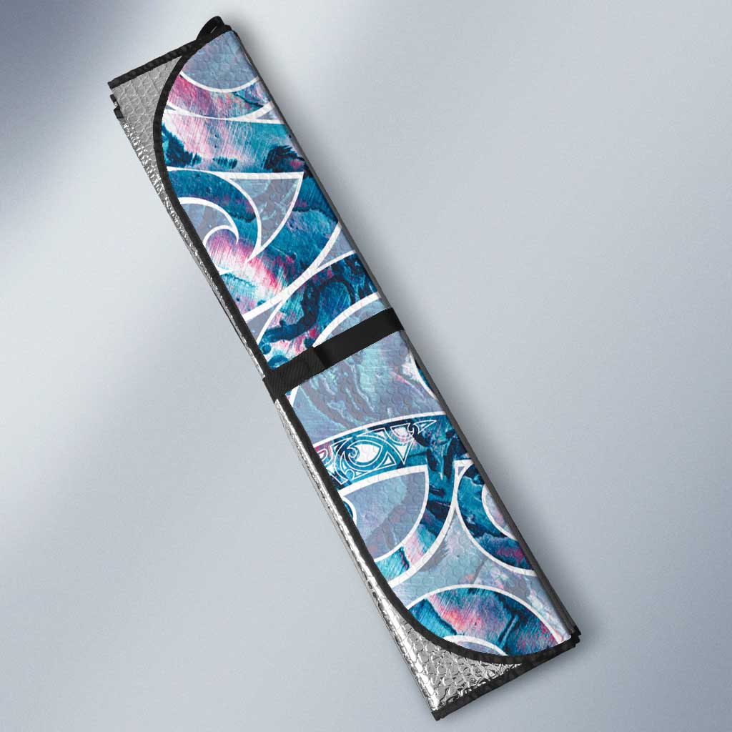 Turquoise Paua Shell Maori Auto Sun Shade Koru Kowhaiwhai - Aussie Hoodie