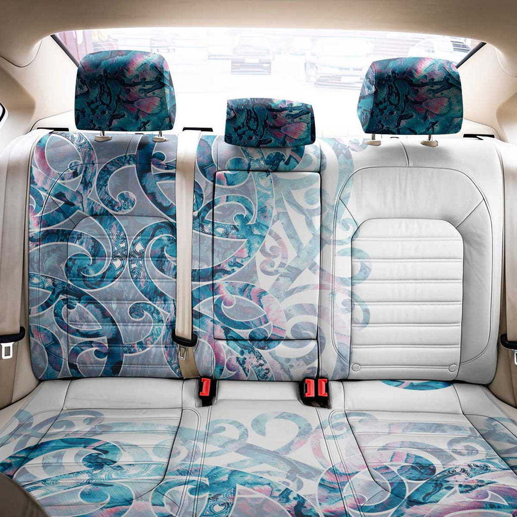Turquoise Paua Shell Maori Back Car Seat Cover Koru Kowhaiwhai - Aussie Hoodie