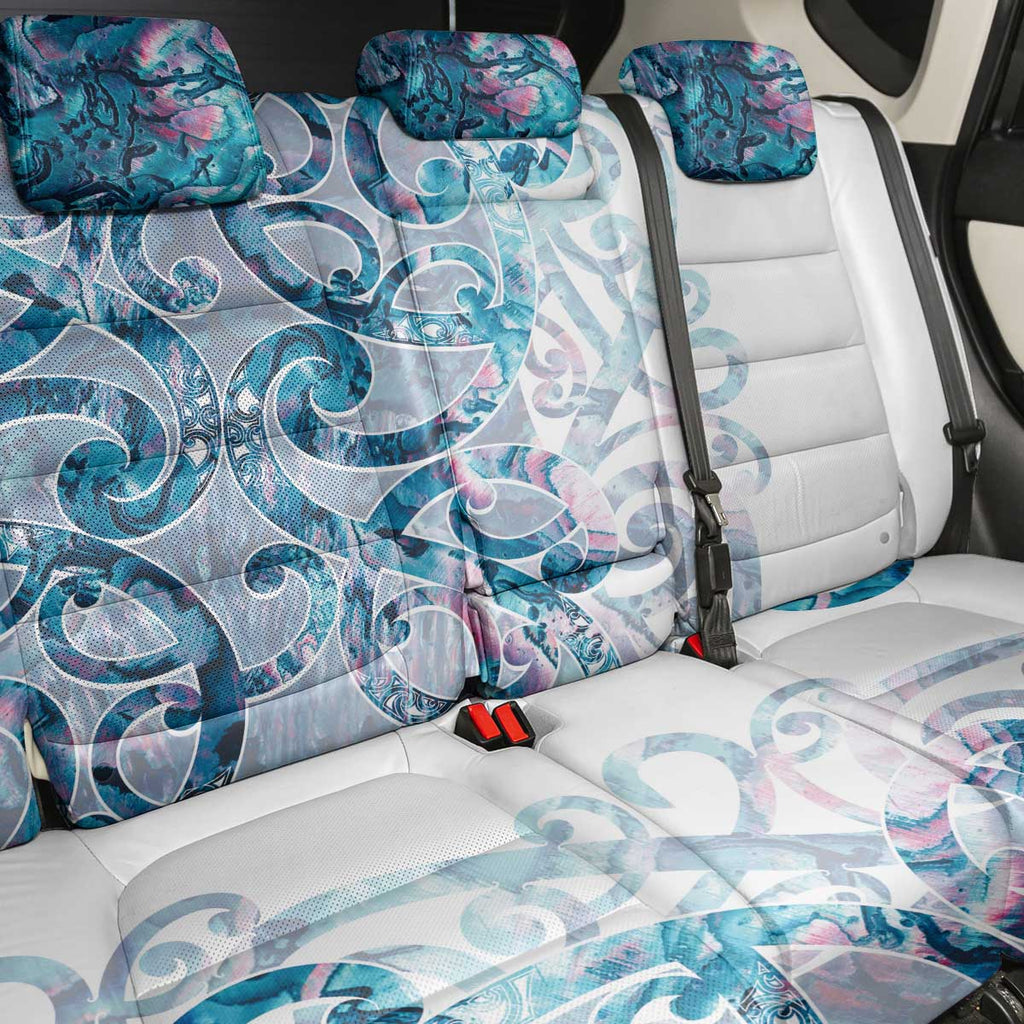 Turquoise Paua Shell Maori Back Car Seat Cover Koru Kowhaiwhai - Aussie Hoodie