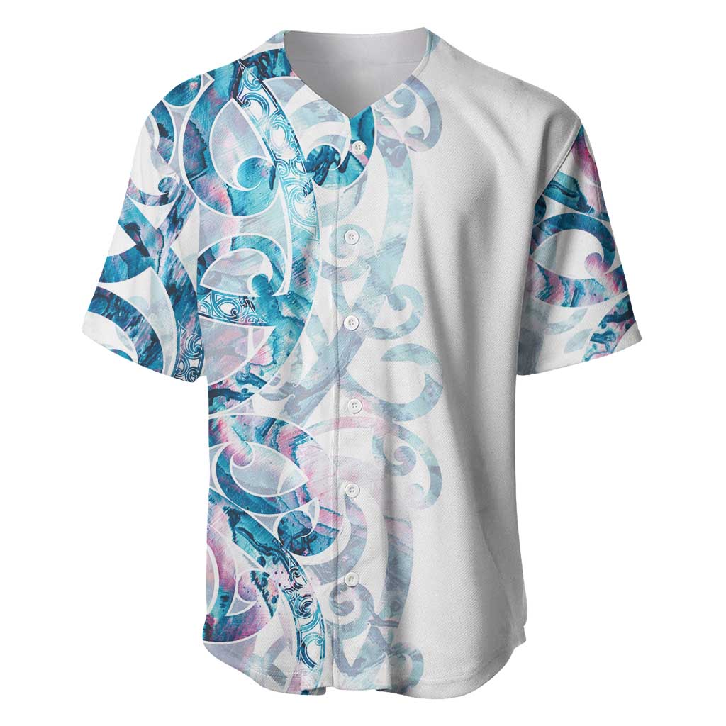 Turquoise Paua Shell Maori Baseball Jersey Koru Kowhaiwhai - Aussie Hoodie