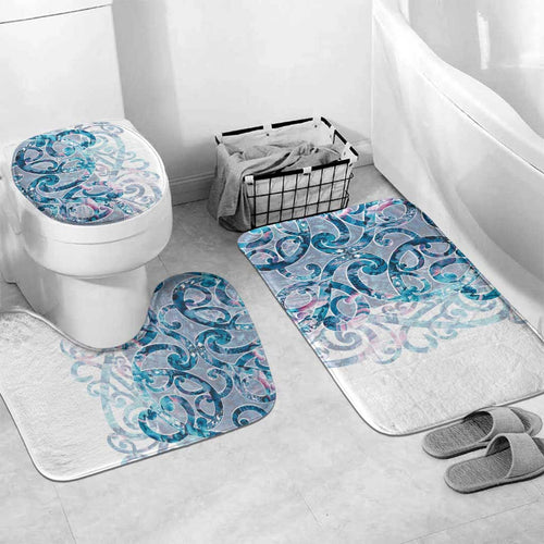 Turquoise Paua Shell Maori Bathroom Set Koru Kowhaiwhai - Aussie Hoodie