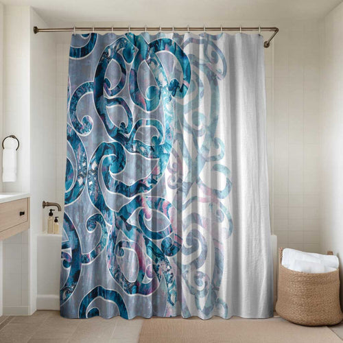 Turquoise Paua Shell Maori Bathroom Set Koru Kowhaiwhai - Aussie Hoodie
