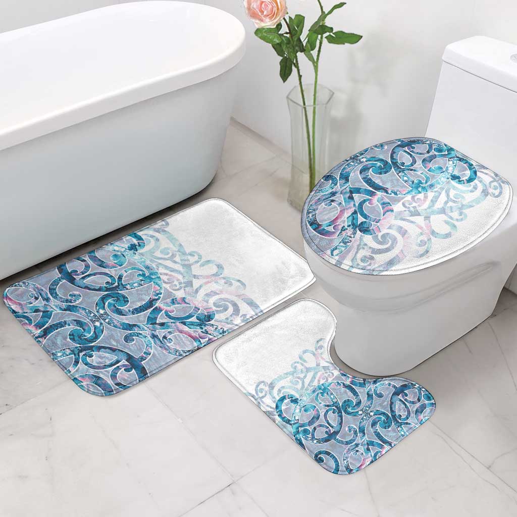 Turquoise Paua Shell Maori Bathroom Set Koru Kowhaiwhai - Aussie Hoodie