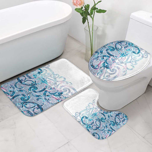 Turquoise Paua Shell Maori Bathroom Set Koru Kowhaiwhai - Aussie Hoodie