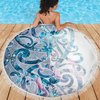 Turquoise Paua Shell Maori Beach Blanket Koru Kowhaiwhai - Aussie Hoodie