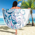 Turquoise Paua Shell Maori Beach Blanket Koru Kowhaiwhai - Aussie Hoodie