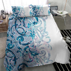 Turquoise Paua Shell Maori Bedding Set Koru Kowhaiwhai - Aussie Hoodie
