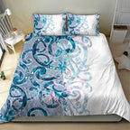 Turquoise Paua Shell Maori Bedding Set Koru Kowhaiwhai - Aussie Hoodie