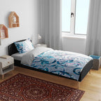 Turquoise Paua Shell Maori Bedding Set Koru Kowhaiwhai - Aussie Hoodie