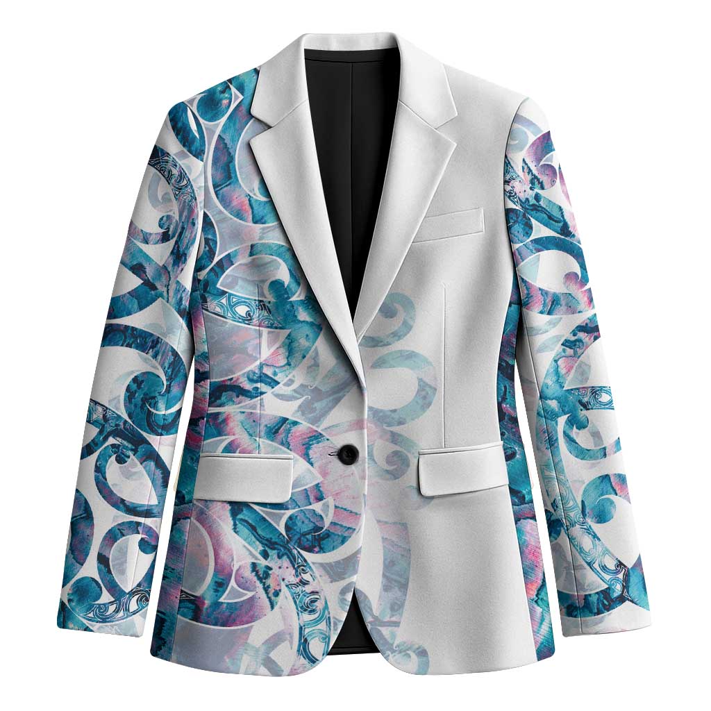 Turquoise Paua Shell Maori Blazer Koru Kowhaiwhai - Aussie Hoodie