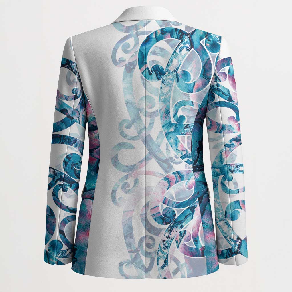 Turquoise Paua Shell Maori Blazer Koru Kowhaiwhai - Aussie Hoodie