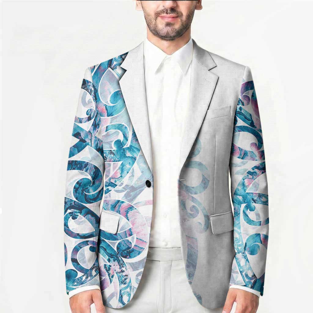 Turquoise Paua Shell Maori Blazer Koru Kowhaiwhai - Aussie Hoodie