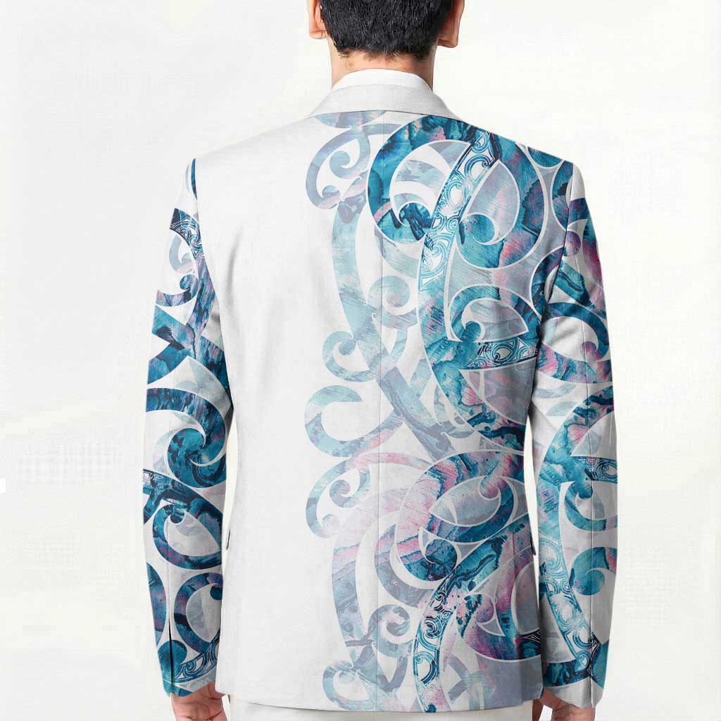Turquoise Paua Shell Maori Blazer Koru Kowhaiwhai - Aussie Hoodie