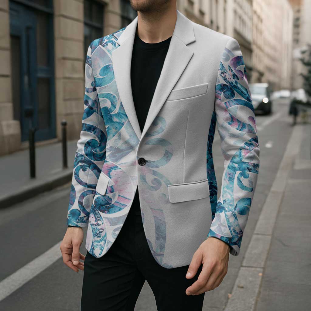 Turquoise Paua Shell Maori Blazer Koru Kowhaiwhai - Aussie Hoodie