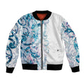 Turquoise Paua Shell Maori Bomber Jacket Koru Kowhaiwhai - Aussie Hoodie