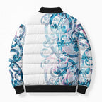 Turquoise Paua Shell Maori Bomber Puffer Jacket Koru Kowhaiwhai - Aussie Hoodie