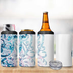 Turquoise Paua Shell Maori 4 in 1 Can Cooler Tumbler Koru Kowhaiwhai - Aussie Hoodie