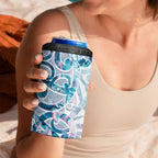 Turquoise Paua Shell Maori 4 in 1 Can Cooler Tumbler Koru Kowhaiwhai - Aussie Hoodie