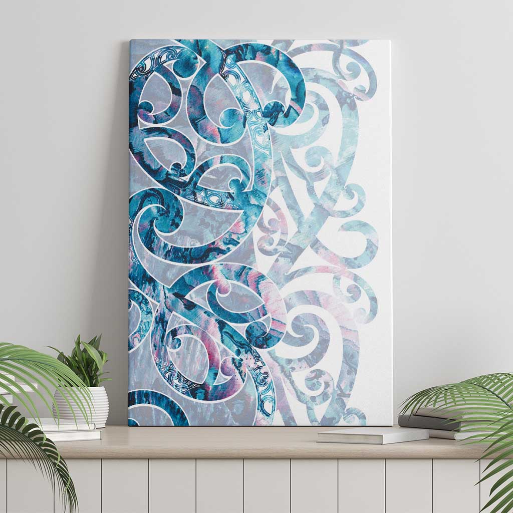 Turquoise Paua Shell Maori Canvas Wall Art Koru Kowhaiwhai - Aussie Hoodie