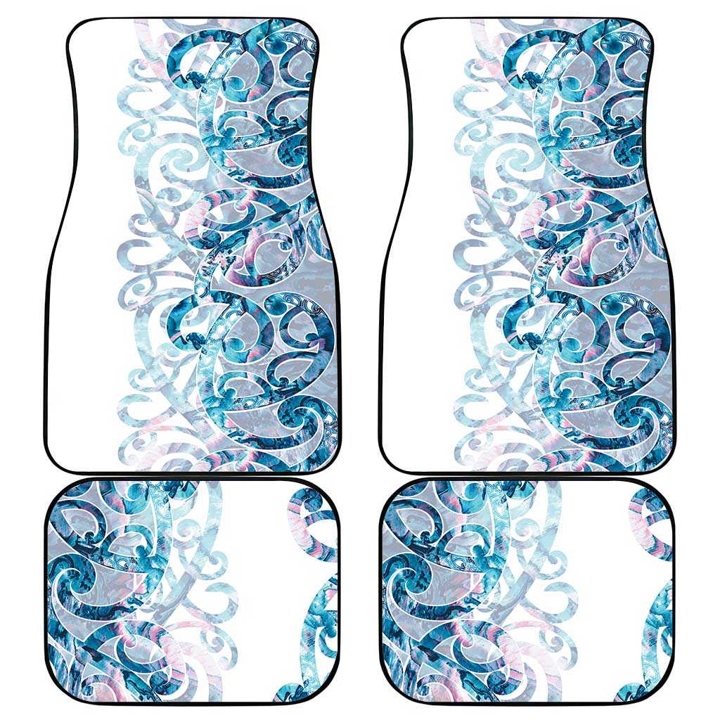 Turquoise Paua Shell Maori Car Mats Koru Kowhaiwhai - Aussie Hoodie