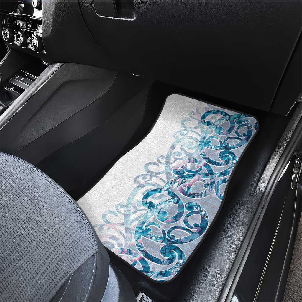 Turquoise Paua Shell Maori Car Mats Koru Kowhaiwhai - Aussie Hoodie