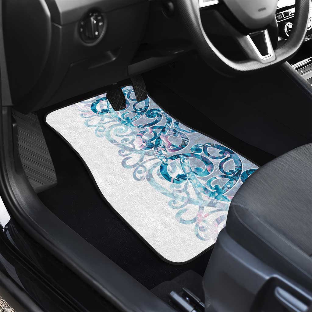 Turquoise Paua Shell Maori Car Mats Koru Kowhaiwhai - Aussie Hoodie