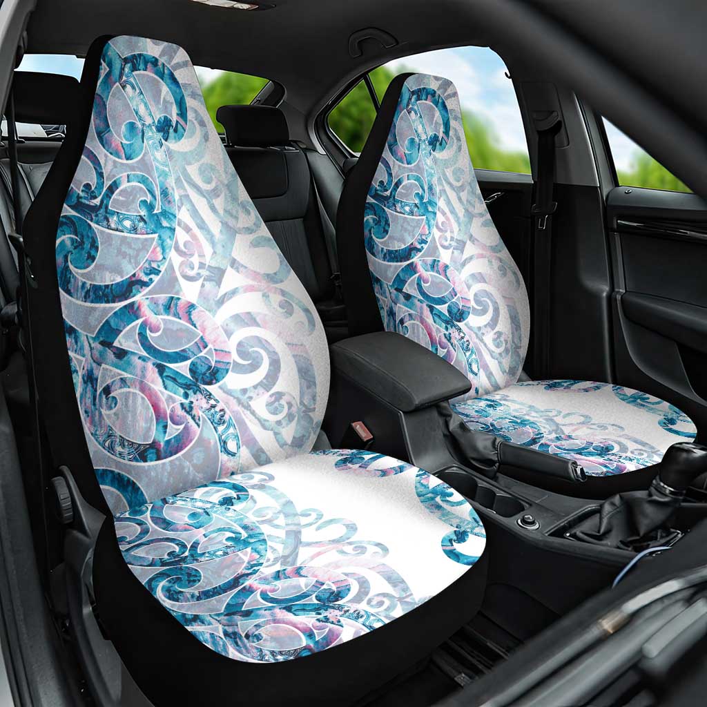 Turquoise Paua Shell Maori Car Seat Cover Koru Kowhaiwhai - Aussie Hoodie