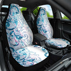 Turquoise Paua Shell Maori Car Seat Cover Koru Kowhaiwhai - Aussie Hoodie