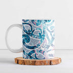 Turquoise Paua Shell Maori Ceramic Mug Koru Kowhaiwhai - Aussie Hoodie