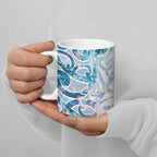 Turquoise Paua Shell Maori Ceramic Mug Koru Kowhaiwhai - Aussie Hoodie
