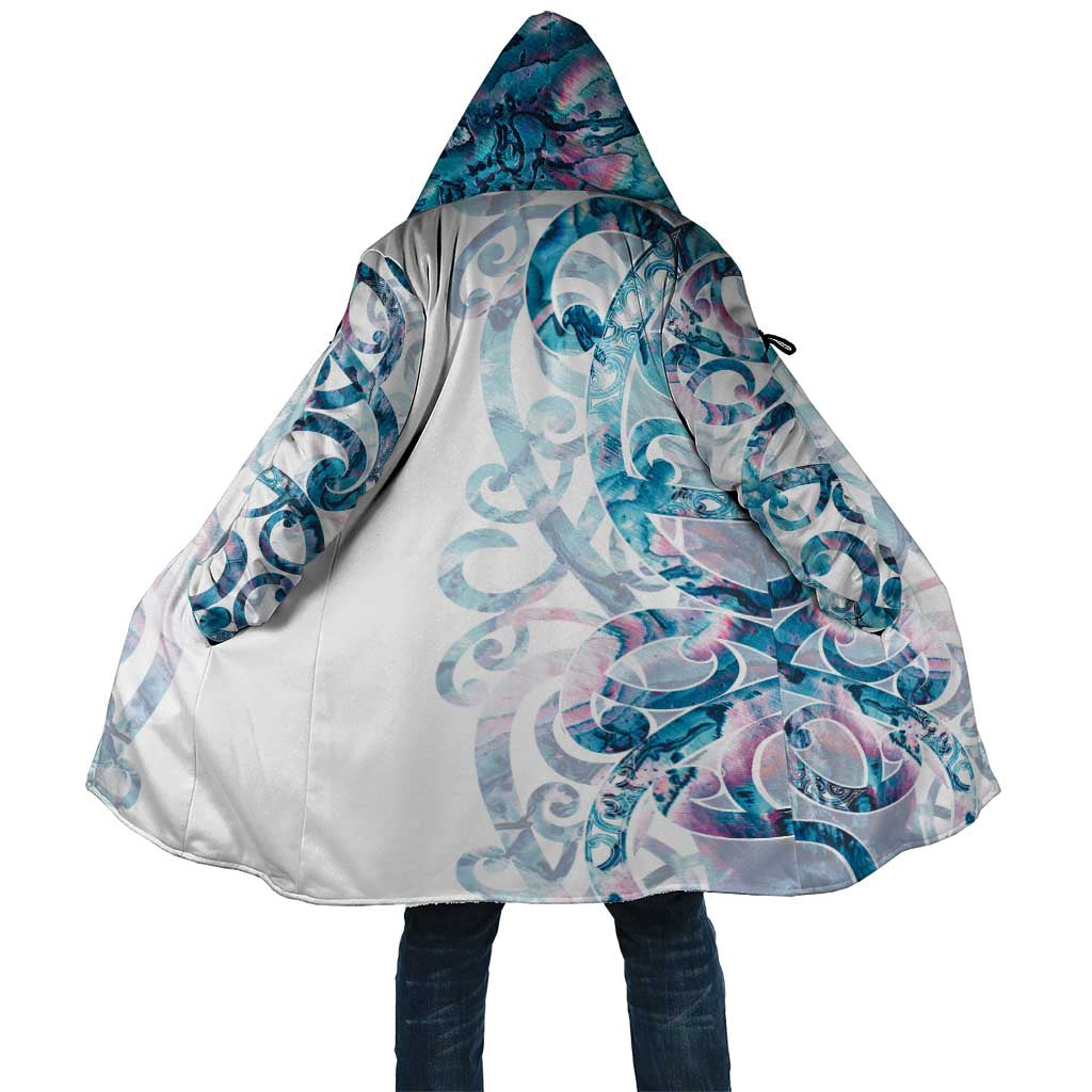 Turquoise Paua Shell Maori Cloak Koru Kowhaiwhai - Aussie Hoodie