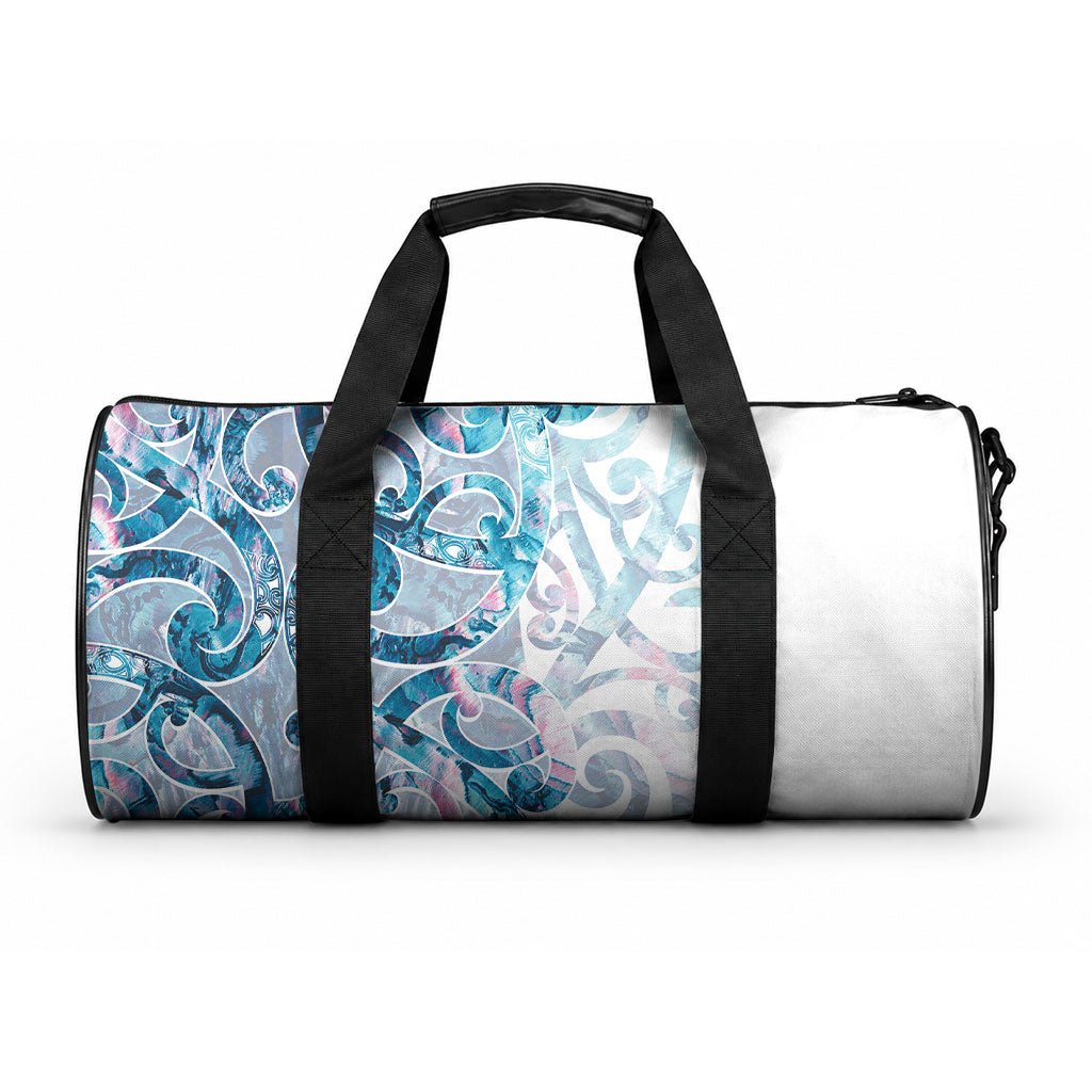 Turquoise Paua Shell Maori Duffle Bag Koru Kowhaiwhai