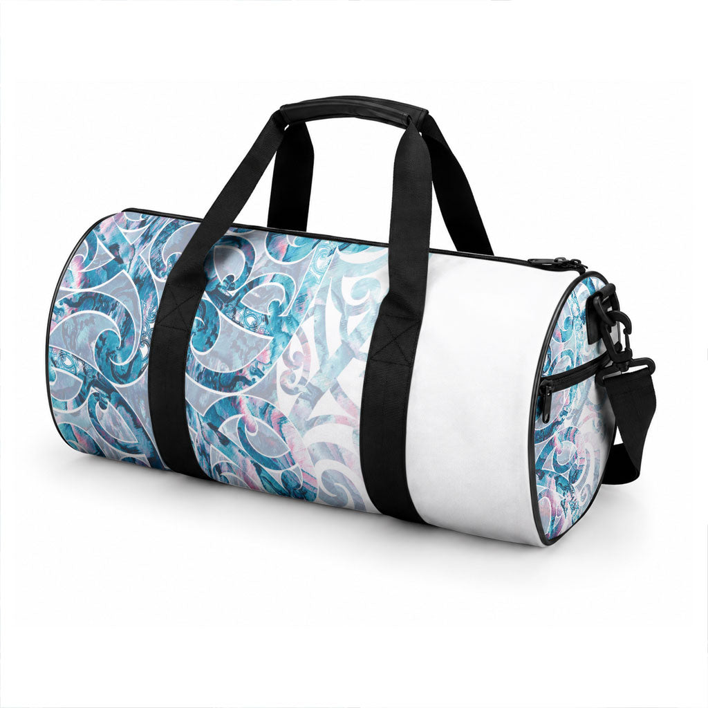 Turquoise Paua Shell Maori Duffle Bag Koru Kowhaiwhai