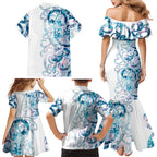 Turquoise Paua Shell Maori Family Matching Mermaid Dress and Hawaiian Shirt Koru Kowhaiwhai - Aussie Hoodie